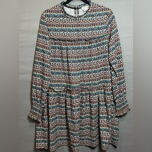 Molly Bracken Printed Tiered Mini Dress, Size M